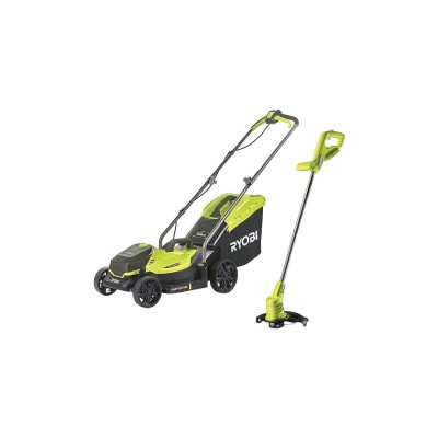 Ryobi 18V ONE+ Cordless Lawnmower and Grass Trimmer Kit (1 x 4.0Ah) 